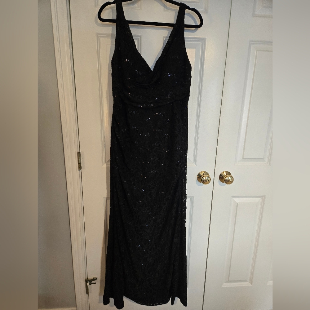 Elegant Black Halter Slit Gown